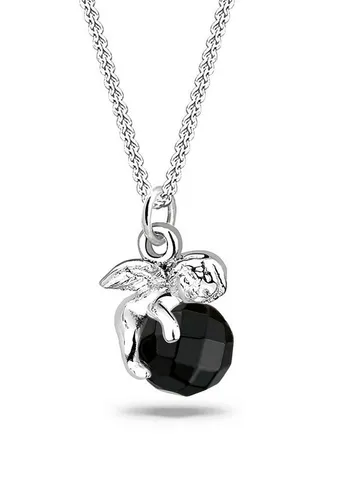 Elli Kette mit Anhänger Engel Onyx Schwarz 925 Sterling Silber, Engel