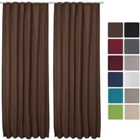 Beautissu 2er Set Thermovorhang Amelie TK 140x245 cm Braun - Schiebevorhänge mit isolierender Thermofunktion, die Kälte und Wärme absorbiert – ideal für ein angenehmes Raumklima und verdunkelnd für Wohnzimmer und Schlafzimmer.
