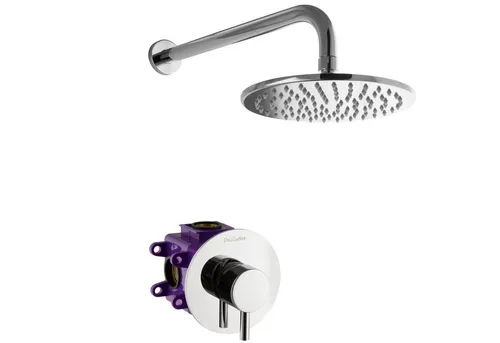 PaulGurkes Unterputz Dusche Set - Komplett Regendusche - Elegante Regendusche mit robuster Mischbatterie aus massivem Messing. Langlebige Keramikkartusche und minimaler Einbauaufwand für Ihr Badezimmer.