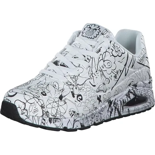 Skechers Sneaker Synthetik Weiß 40 EU - Freizeitsneaker aus Synthetik in Weiß, mit bequemem Keilabsatz von 5 cm für optimalen Tragekomfort und stylischen Look.