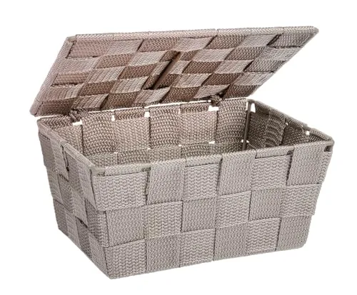 WENKO Aufbewahrungskorb mit Deckel Adria Taupe von WENKO