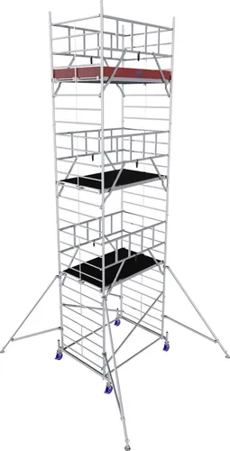 Krause Fahrgerüst MONTO ProTec XXL Aluminium 8,30 m - Leiter & Treppe, robust und stabil für professionelle Anwendungen in großer Höhe, ideal für Bau- und Renovierungsarbeiten.