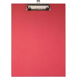 Falken 11288347 Klemmbrett für DIN A4, Hartpappe mit Kraftpapierbezug - Rot