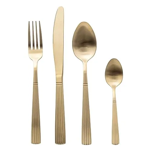 Besteck-Set TAMARA für 6 Personen, golden, 24-teilig - Elegantes 24-teiliges Besteckset in Goldfarbe für 6 Personen, ideal für besondere Anlässe und den täglichen Gebrauch. Verleihen Sie Ihrem Tisch einen glamourösen Akzent!