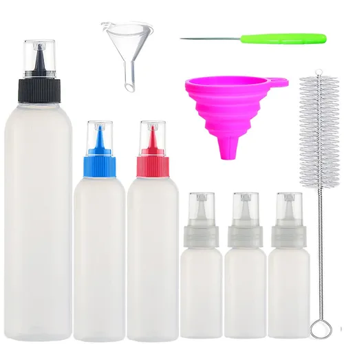 Quetschflaschen Set für kreative Dekorationen - Würzpressflaschen Set mit 8 Teilen, BPA-frei und ideal zum Dekorieren von Keksen, Kuchen und mehr. Perfekt für kreative Backprojekte und Partys!