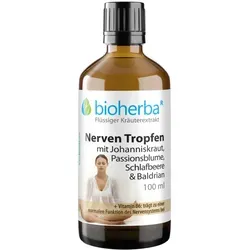 Bioherba Nerven Tropfen Tinktur 100 ml - Hochwertiges Nahrungsergänzungsmittel für die Unterstützung des Wohlbefindens, in praktischer Tropfenform für eine einfache Anwendung.