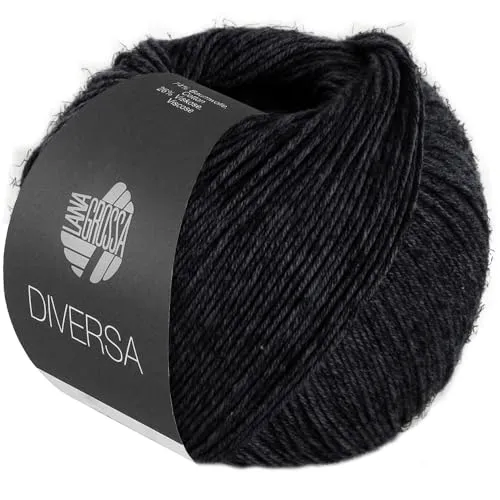 LANA GROSSA Diversa | Leichtes Baumwoll-Mischgarn mit zartem Melange-Effekt | Handstrickgarn aus 74% Baumwolle & 26% Viskose | 50g Wolle zum Stricken & Häkeln | 210m Garn FB 29