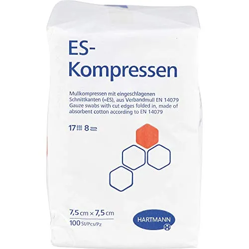 ES-KOMPRESSEN unsteril 7,5x7,5 cm 8fach 100 St
