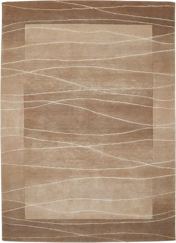 LUXOR living Wollteppich Lineo, handgeknüpft aus 100% Wolle in gelb von LUXOR living