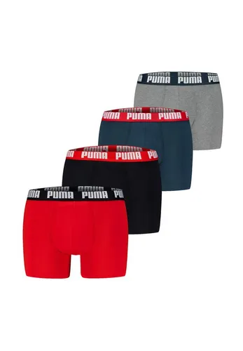 PUMA Boxershorts MEN EVERYDAY BOXER 4P ECOM - Boxer anliegend, 4er Pack mit breitem Logo-Webbund für optimalen Tragekomfort und perfekten Sitz. Hergestellt aus elastischem Jersey für eine bequeme Passform.