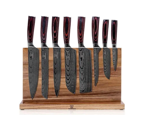 Küchenkompane Messer-Set Messerset mit magnetischem Messerblock 8-teiliges Küchenmesser Set (2-tlg)