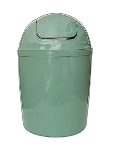 ECO TISCHABFALLEIMER Schwingdeckel 19cm Kosmetikeimer Papierkorb Mülleimer 4 Farben 41 (Grün-Grau)