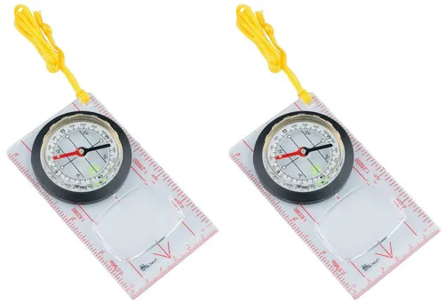 AceCamp Kompass Karten-Navigationsgerät mit Bodenplatte, Lupe und Peilskala, Robust, leicht, transparent