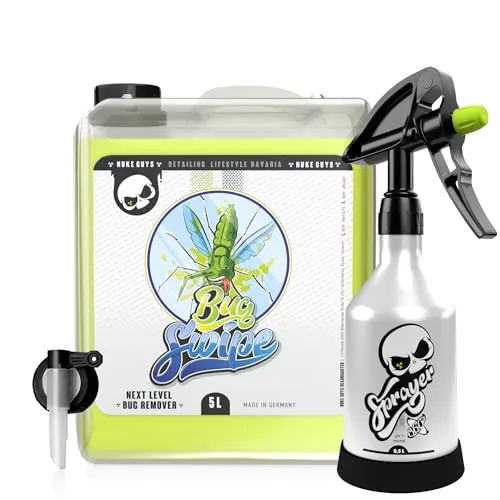 Nuke Guys Bug Swipe Auto Insektenentferner 5 Liter Kanister mit Sprühflasche - Effizienter Insektenentferner im praktischen 5-Liter-Kanister mit Sprühflasche. Ideal für Motorrad und starke Verschmutzungen. Hinterlässt keine Rückstände und ist schonend zu Oberflächen.