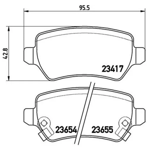 Bremsbelagsatz BREMBO P 59 038, Hinten von Brembo