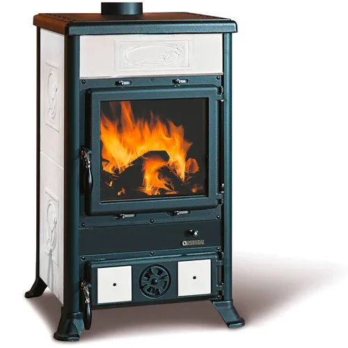 Kaminofen Nordica Extraflame Rosella R1 Keramik weiß 8,8 kW - Kaminofen mit 8,8 kW Heizleistung, EEK A, ideal für gemütliche Wärme und stilvolle Akzente in Ihrem Wohnraum.