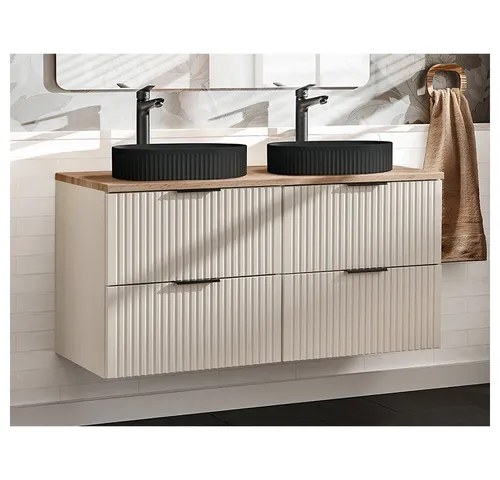 Lomadox Doppelwaschtisch ADELAIDE-56-CASHMERE, 120 cm mit 2 Becken