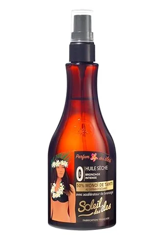 Soleil des Isles | Trockenbräunungsöl, 100 % natürlich, Duft der Inseln, Bräunungsbeschleuniger, hergestellt in Frankreich