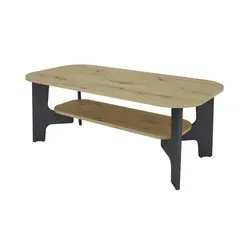 Couchtisch Jonny, braun, 110 cm - Modern gestalteter Couchtisch Jonny mit abgerundeten Ecken und zusätzlicher Ablageplatte. Ideal für stilvolle Wohnzimmer. Maße: B: 110 cm, H: 42,5 cm.