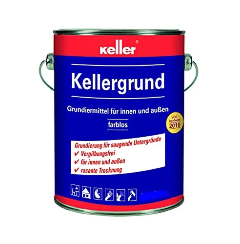 Jaeger Kellergrund klar 580 750ml - Farbloser Tiefgrund für optimale Haftung - Grundierung für Wände und Böden, sorgt für eine verbesserte Haftung und ist ideal für Innen- und Außenanwendungen.