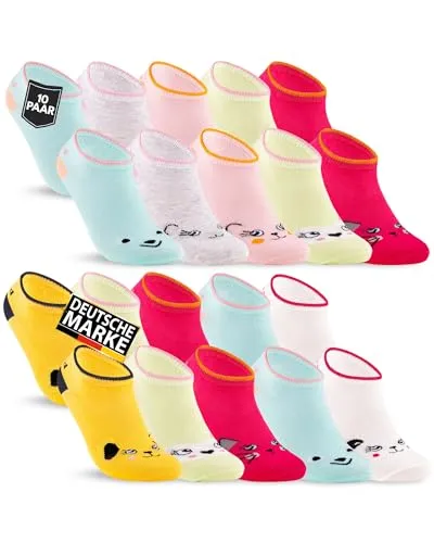 Paar Kinder Sneaker Socken Jungen & Mädchen Baumwolle Kindersocken 56290 (35-38) 10
