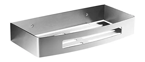 Ambrosya Duschkorb aus Edelstahl - Elegante Badezimmerablage - Badezimmerablagen & -regale: Exklusiver Duschkorb aus gebürstetem Edelstahl für eine stilvolle und kratzfeste Ablage von Shampoo und Duschgel.