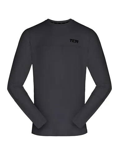 TCA Jungen Element Langarm Rundhalsausschnitt Laufshirt - Grau, 12-14 Jahre