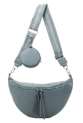 ITALYSHOP24 Schultertasche Damen XXL Tasche CrossBody Body Bag Brusttasche, als CrossOver, Umhängetasche tragbar, Hüfttasche