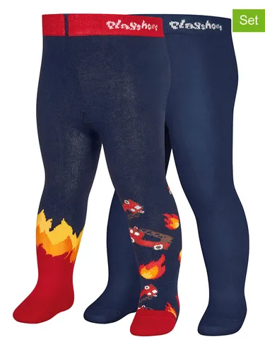 Playshoes 2er-Set: Strumpfhosen in Rot/ Dunkelblau, Größe 110/116, rot/Blau, Baby