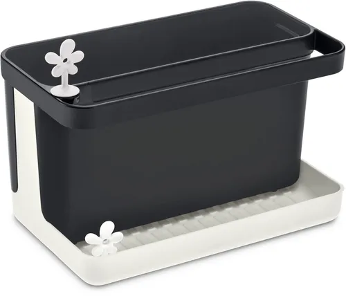 KOZIOL Spül-Organizer PARK IT - Blumen-Optik - Praktischer Spül-Organizer aus biozirkulärem Kunststoff mit blumigem Stöpsel, ideal zum Trocknen von Spülbürste und Schwamm. Spülmaschinengeeignet und 100 % CO2-neutral für eine umweltfreundliche Küche.