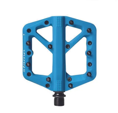 Crankbrothers Pedale Stamp 1 Blau - Griffige Fahrradpedale - Fahrradpedale mit 9 verstellbaren Stiften pro Seite für optimale Griffigkeit, minimalem Profil von nur 13 mm und langlebigem Kugellager-System. Ideal für begeisterte Radfahrer!
