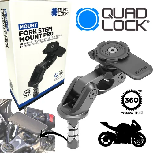 QUAD LOCK Lenkkopfhalterung PRO ALU CNC für Motorrad Handy Smartphone Halterung