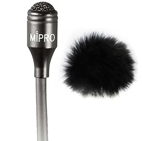 Mipro MU 55 L Lavaliermikrofon mit Windschutz - Hochwertiges Kondensator-Ansteckmikrofon mit 40-20000 Hz Übertragungsbereich. Inkl. Mikrofonclip und Windschutz für klare Aufnahmen im Freien.