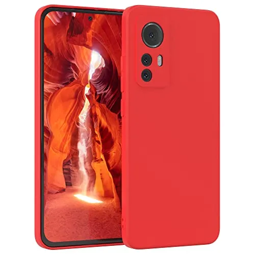 EAZY CASE - Silikonhülle für Xiaomi 12 Hülle Silikon Case Rot weich stoßfeste Handyhülle Schutzhülle mit Kameraschutz Dünn Premium Schutz Cover TPU Phone Bumper in Mattrot