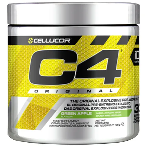 Cellucor C4 Original Pre Workout - 195g Green Apple - Sportnahrung für mehr Energie und Leistung, ideal für 30 Trainingseinheiten mit Creatin, Beta Alanin und Koffein in erfrischendem Green Apple Geschmack.