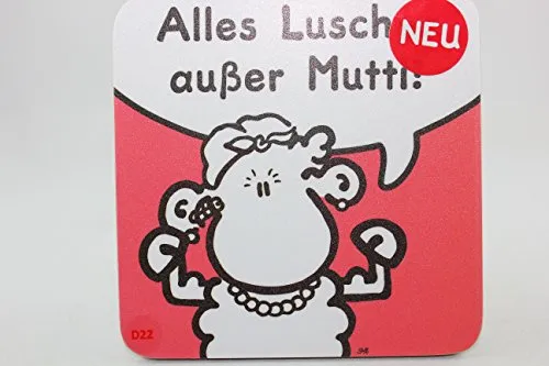 Sheepworld - 45472 - Untersetzer, Schaf, Alles Luschen außer Mutti!, Kork, 9,5cm x 9,5cm