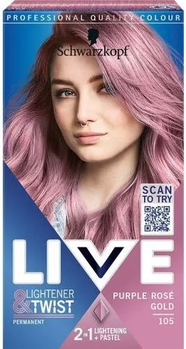 Schwarzkopf LIVE Lightener & Twist Permanent-Haarfarbe 105 Purple Rosé Gold