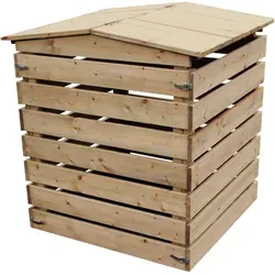 Holzkomposter 450l - Schnellkomposter mit Deckel für Ihren Garten - Komposter aus kesseldruckimprägniertem FSC-Holz, 450l Füllvolumen, einfache Montage und Handhabung. Reduzieren Sie Ihren CO2-Fußabdruck und erzeugen Sie wertvollen Kompost für gesunde Pflanzen.