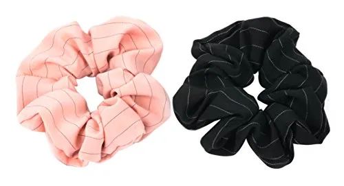 axy XXL Scrunchie Haargummi Set - 2x Stoff Haargummis Zopfhalter Zopfgummi Haarteil Haarband Scrunchies Doppelpack (Set 5)