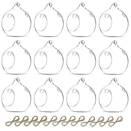 Sziqiqi 12 Stücke 8cm Kreative Haus Hängende Glasball Romantische Kerzenständer Hochzeit Geburtstag Fest Deko, 12 Stücke