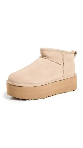 UGG Damen Stiefeletten 1135092 SAN - Beige, Größe 38 - Wanderschuhe mit 2-Zoll-Plattform für extra Beinschwung, aus edlem Wildleder und Uggplush™-Wolle für besten Komfort und Nachhaltigkeit.