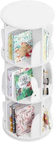 Woltu Kinderregal, 360° drehbar - Regal für Kinderzimmer, drehbar für einfachen Zugriff auf Bücher und Spiele, stabil und modern im Design.