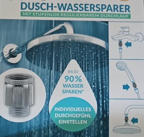 Puregreen einstellbarer Wassersparer für die Dusche - Duschzubehör zur Wassereinsparung, ideal für umweltbewusste Haushalte. Mit verstellbarem Durchfluss sorgt er für eine nachhaltige Nutzung ohne Komfortverlust.