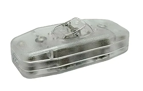 Lampen-Schalter, Zwischenschalter transparent mit Zugentlastung und Schraubkontakten, Wippe EIN/AUS, Kabelschalter, 6 A 250 V~, Passt für LED Lampe
