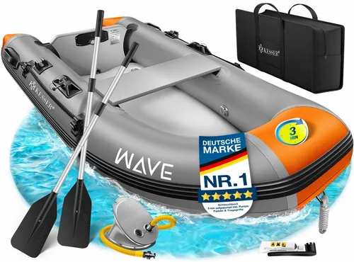 KESSER Schlauchboot 2,30m – Aufblasbares Paddelboot für 2 Personen, motorisierbar - Das KESSER Schlauchboot für 2 Personen ist ideal für entspannte Ausflüge auf Seen und Flüssen. Mit robustem Material und praktischem Zubehör wie Paddeln und Luftpumpe garantiert es unvergessliche Wasserabenteuer!