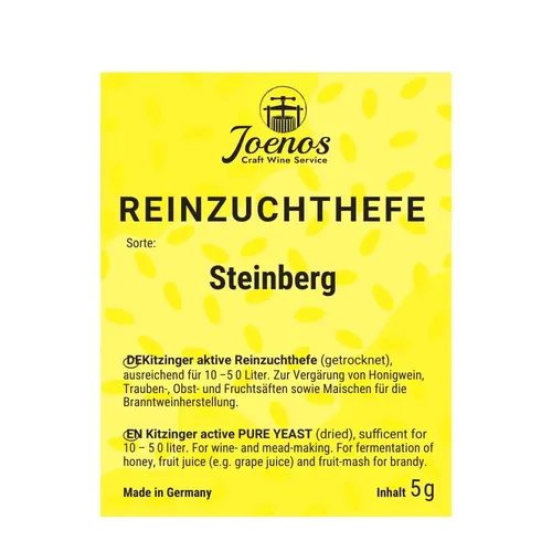Joenos Kitzinger Steinberg Reinzuchthefe, aktive Trockenhefe für Wein und Met,