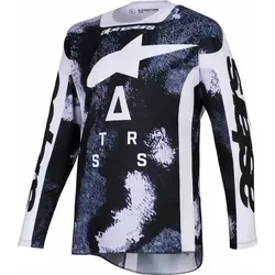 Alpinestars Racer LAHND Motocross Jersey, schwarz-weiss, Größe M - Leichtes und langlebiges Motocross Jersey mit ergonomischer Passform. Ideal für optimale Bewegungsfreiheit und Atmungsaktivität beim Fahren.