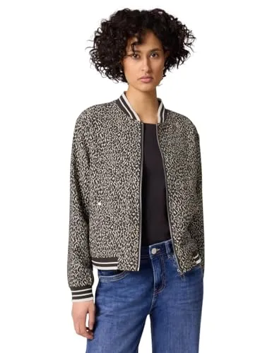 Street One Damen Leo Blouson – Moderne Casual Jacke - Stylischer Damenblouson mit Leo-Design, ideal für lässige Outfits. Praktischer Reißverschluss und Rundhalsausschnitt sorgen für Komfort und Vielseitigkeit.