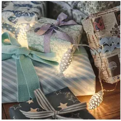 Lights4fun LED-Lichterkette 10er LED Lichterkette Tannenzapfen