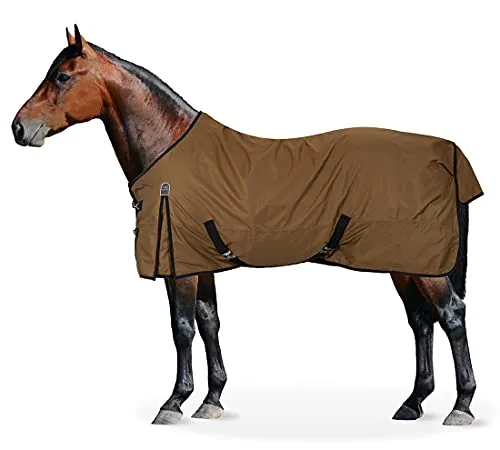 Equinate Regendecke Springfield 125cm mit Fleecefutter - Wasserdichte und atmungsaktive Regendecke für Pferde mit viel Bewegungsfreiheit. Strapazierfähiges Außenmaterial und weiches Fleece sorgen für Komfort in der Übergangszeit.